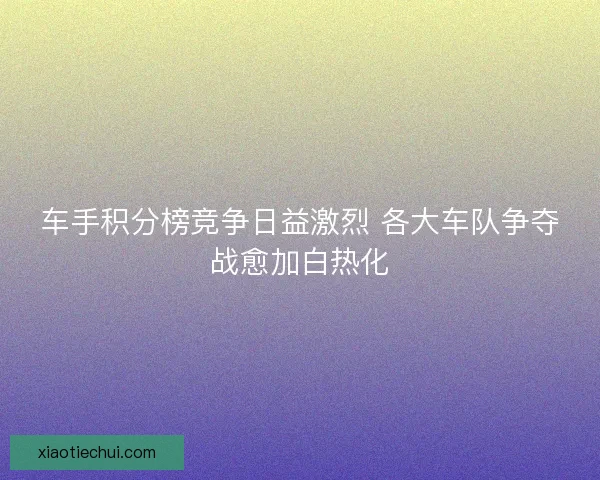 车手积分榜竞争日益激烈 各大车队争夺战愈加白热化