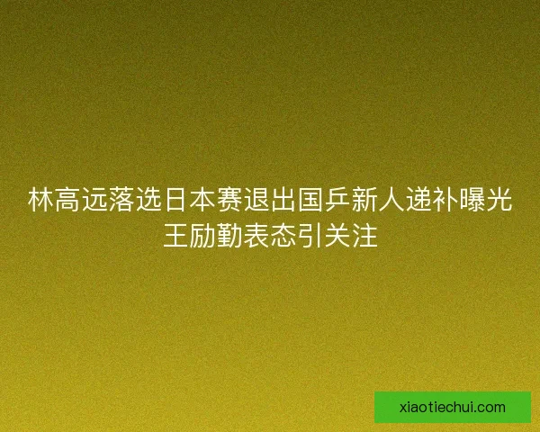 林高远落选日本赛退出国乒新人递补曝光王励勤表态引关注